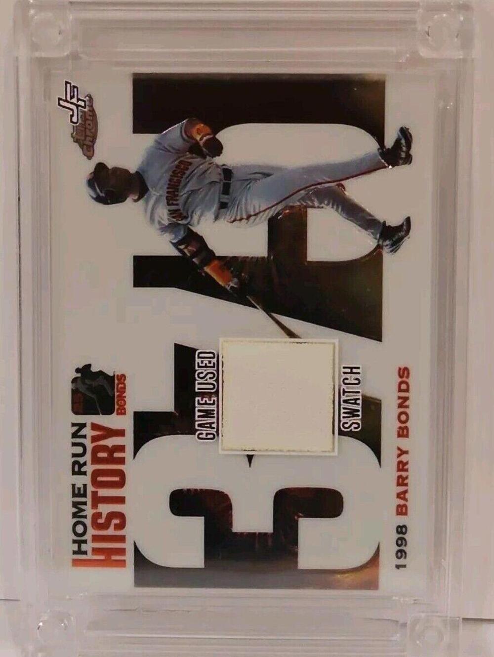 1998 Upper Deck Jersey Fusion Barry Bonds Home Run History Game Used Swatch Card